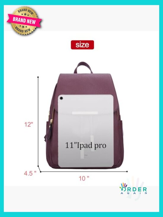 Trendy Faux Leather Backpack Purse for Women Travel Daypack Shoulder Bag main image 4